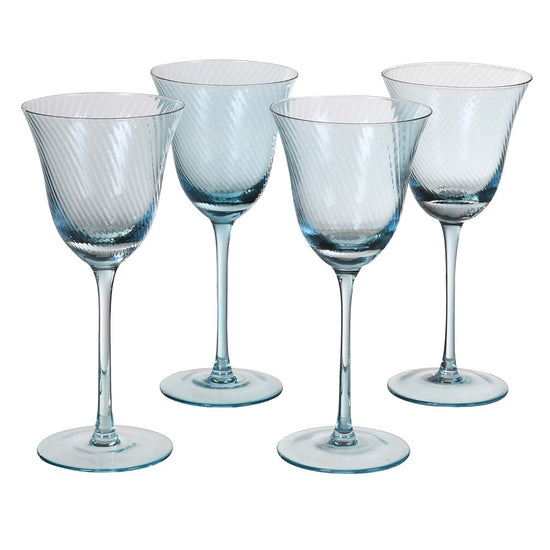 Load image into Gallery viewer, Set of 4 blue wine glasses
