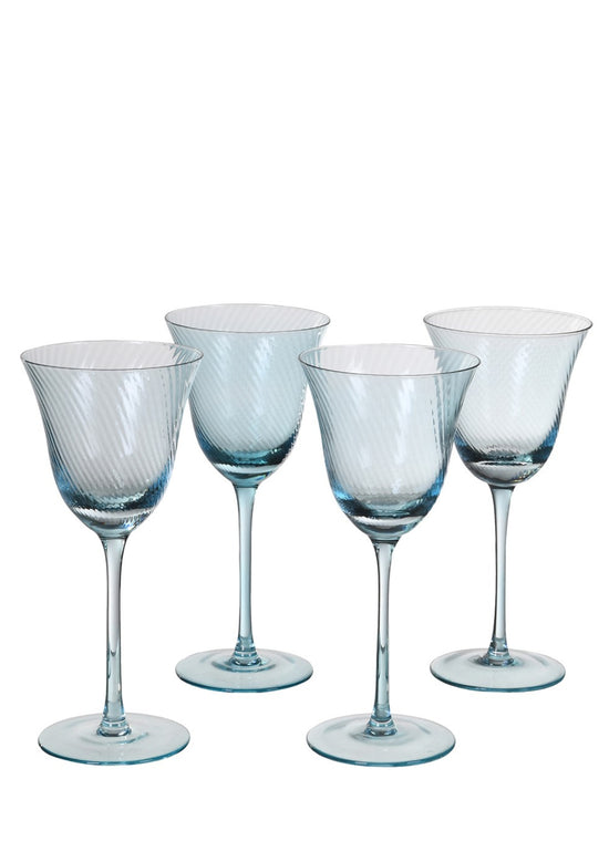 S/4 Blue Wine Glasses