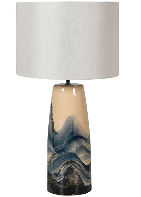 Hand-painted wave table lamp