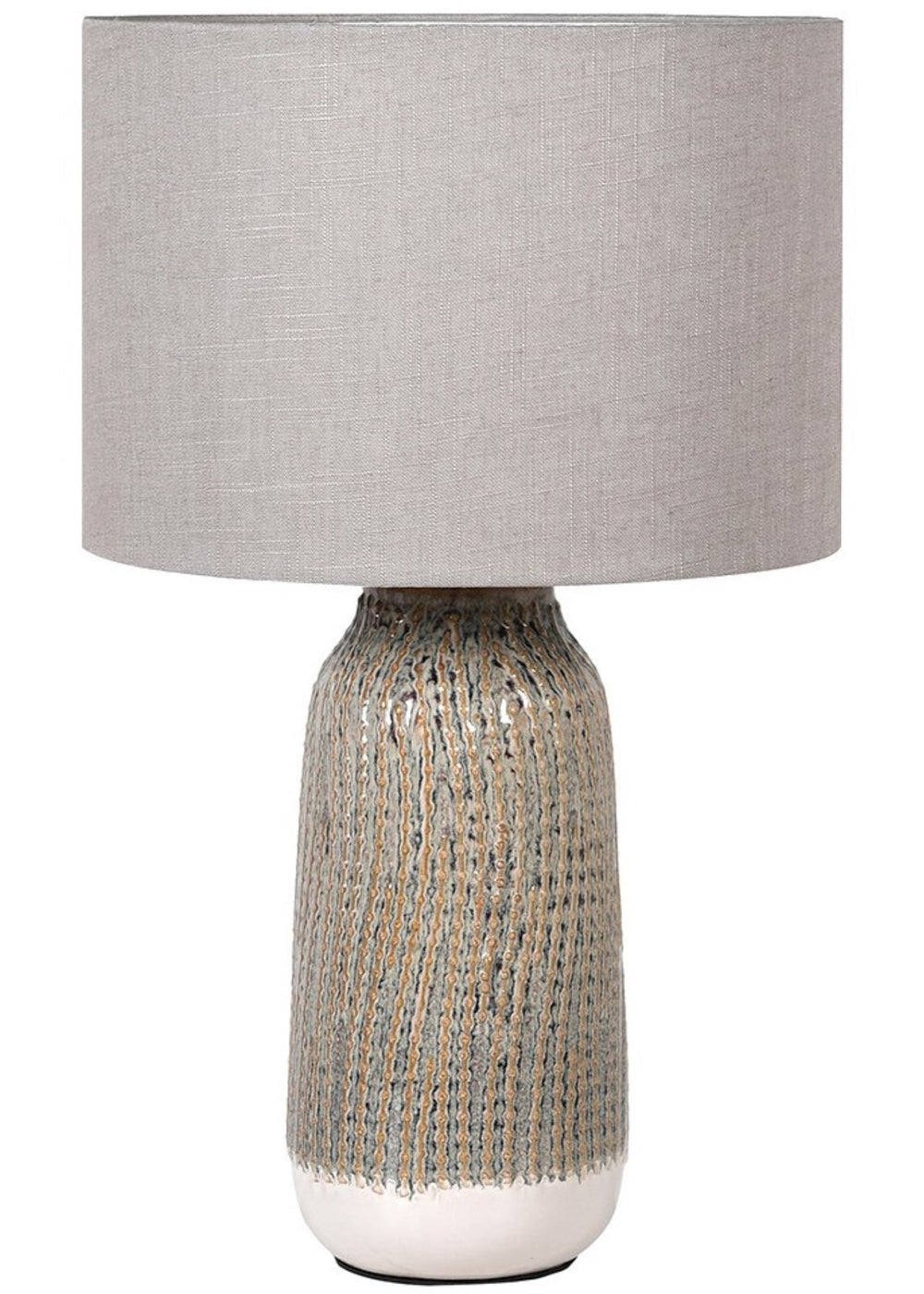 Pier Table Lamp with Textured Base and Linen Shade